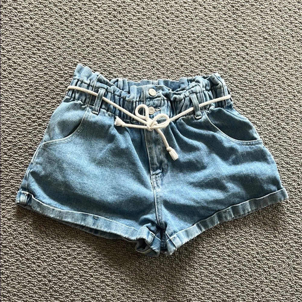 Pacing, mom short, size L, Stylish Blue Denim Shorts with Drawstring